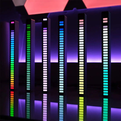 Car LED Smart Rhythmic Jump Atmosphere Lamp Music Induction Decorative RGB Music Light Bar Atmosphere Light Music Light