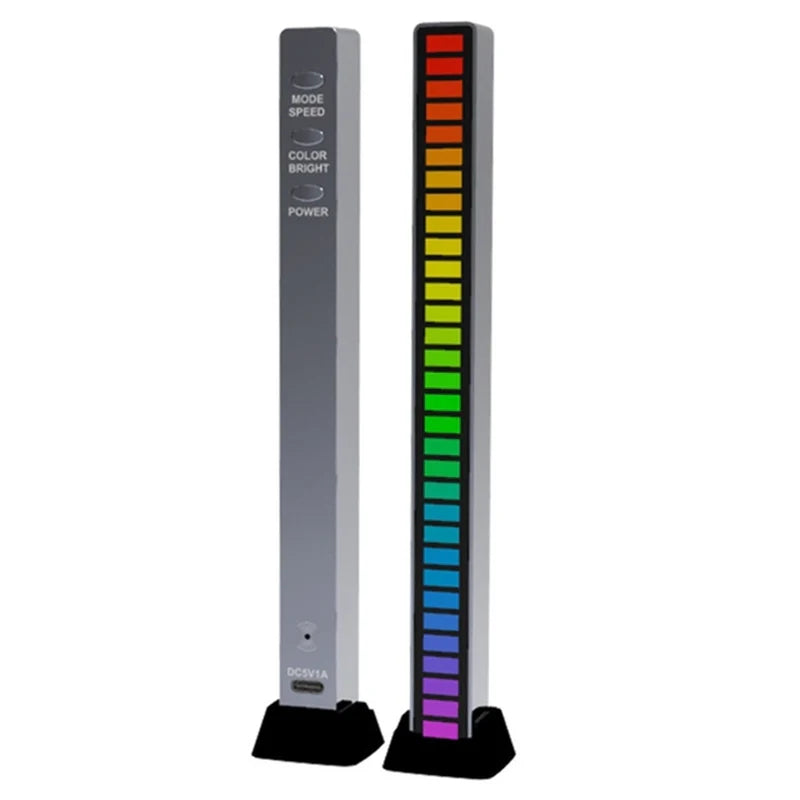 Car LED Smart Rhythmic Jump Atmosphere Lamp Music Induction Decorative RGB Music Light Bar Atmosphere Light Music Light