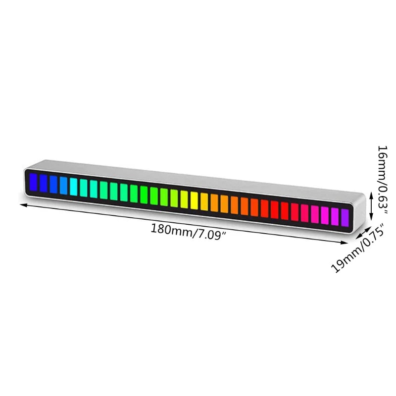 Car LED Smart Rhythmic Jump Atmosphere Lamp Music Induction Decorative RGB Music Light Bar Atmosphere Light Music Light