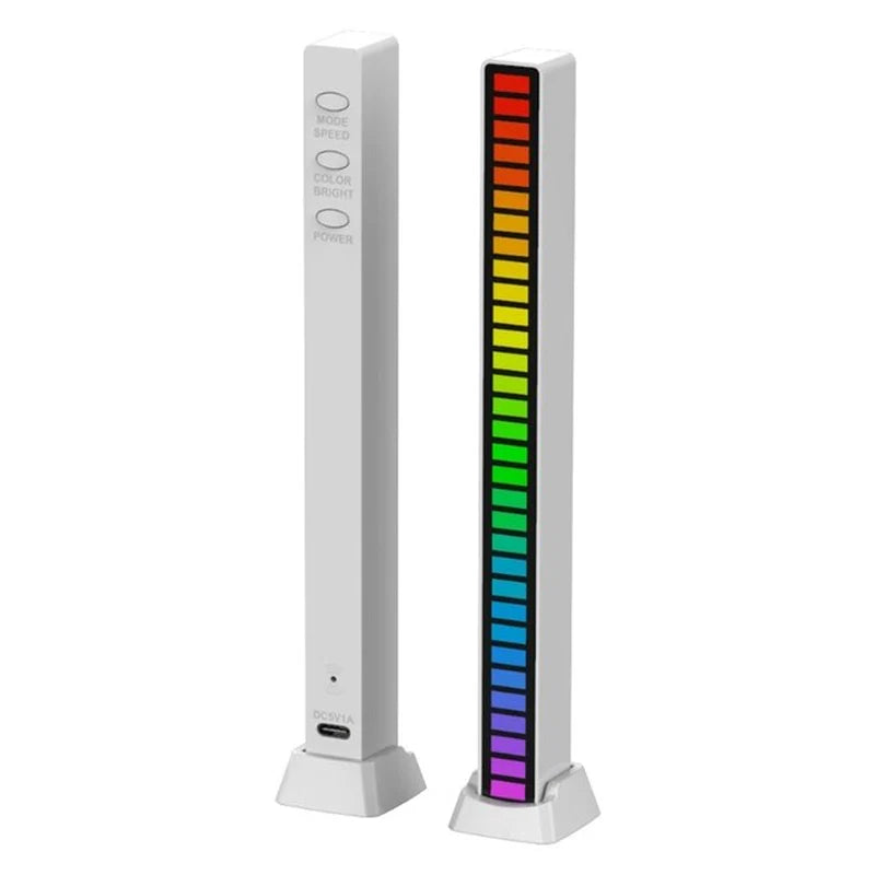 Car LED Smart Rhythmic Jump Atmosphere Lamp Music Induction Decorative RGB Music Light Bar Atmosphere Light Music Light