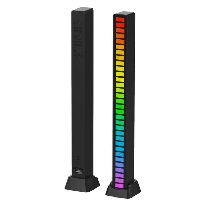 Car LED Smart Rhythmic Jump Atmosphere Lamp Music Induction Decorative RGB Music Light Bar Atmosphere Light Music Light